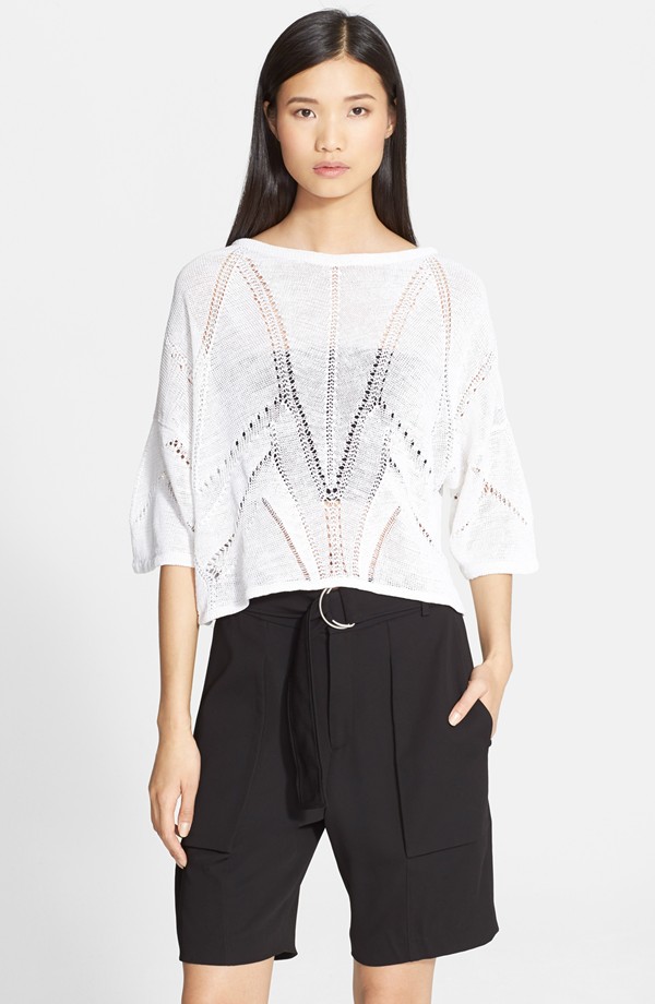 Helmut Lang 'Fractured Lace' Short Sleeve Knit Top